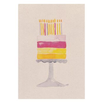 Ansichtkaart feestelijke taart