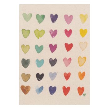 Ansichtkaart regenboog hartjes