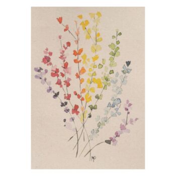 Ansichtkaart regenboog takjes, lekker kleurrijk