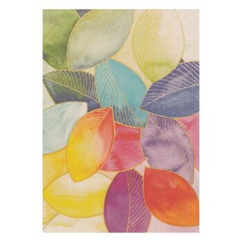 Regenboog blaadjes met gouden randje - ansichtkaart