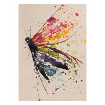 Ansichtkaart regenboog vlinder aquarel