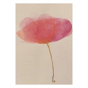 Ansichtkaart Zijden Klaproos - Aquarel Bloemenkaart