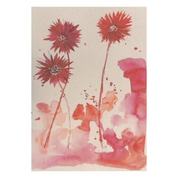 Ansichtkaart rode gerbera (aquarel)