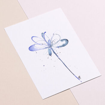 Ansichtkaart abstracte blauwe bloem