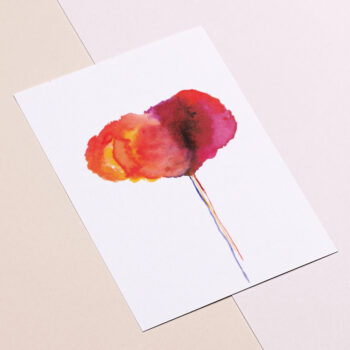 Wolkbloem ansichtkaart aquarel