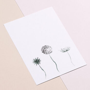 Fijne takjes ansichtkaart aquarel