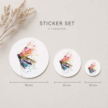 Stickerset Regenboog vlinder