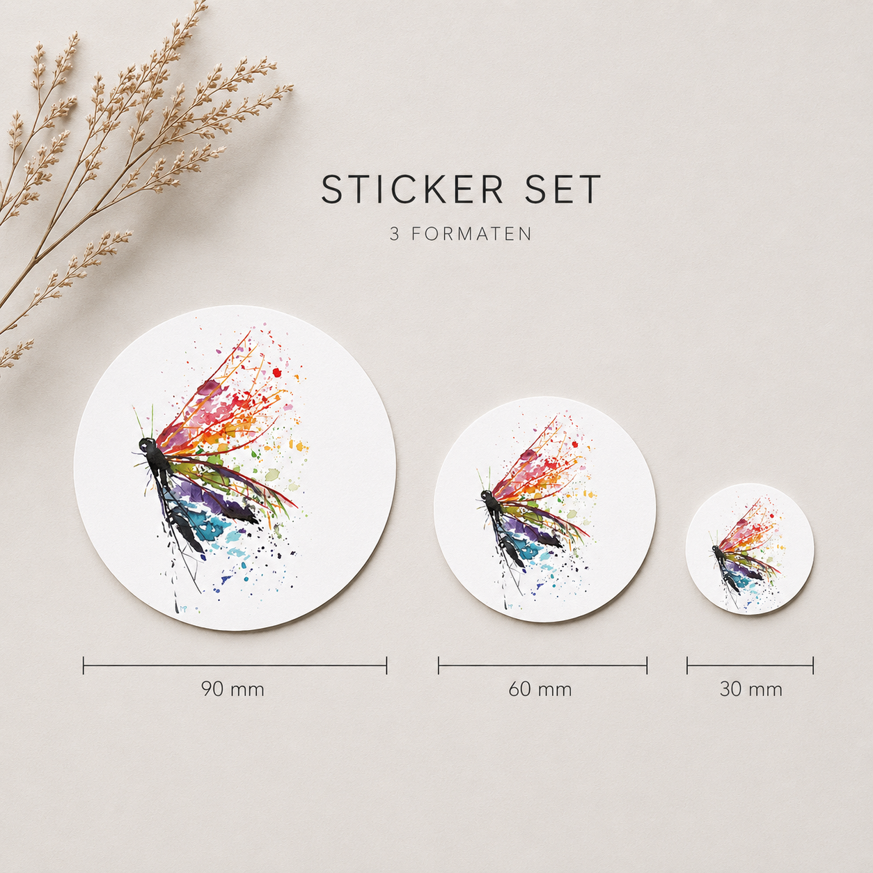 Stickerset Regenboog vlinder