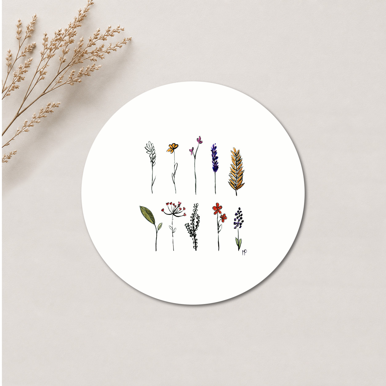 10 bloemetjes sticker