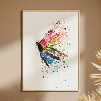 Regenboog vlinder op A4 poster