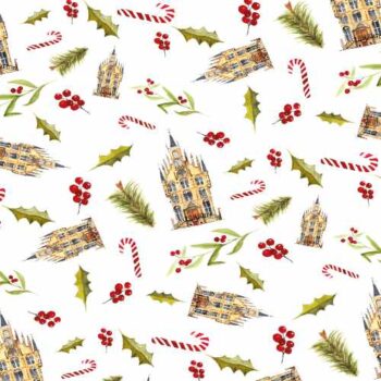 Inpakpapier voor je kerstcadeautjes met stadhuis van Gouda